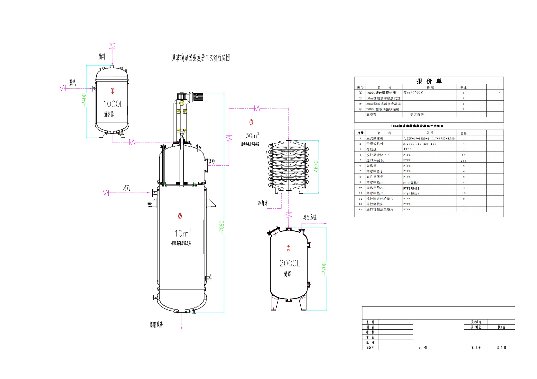 薄膜蒸发器简图